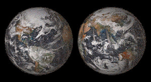 Un preview al imaginii de 3,2 miliarde de pixeli a Pământului (Global Selfie 2014). Foto: NASA / JPL-Caltech / NOAA